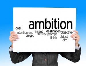 sign with "ambition" written