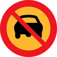 "no driving" sign