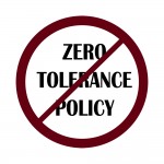 no "zero tolerance policy" sign