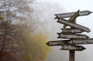 multiple signs on a post