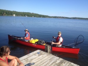 My son and I gearing up for our trek. 